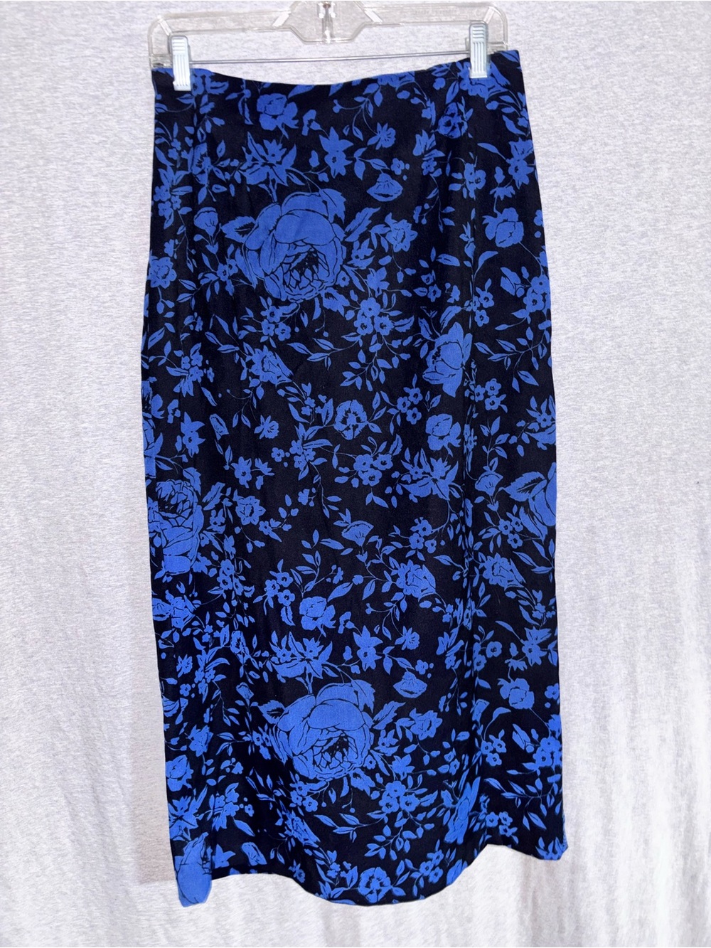 Briggs New York Black Maxi Skirt with Blue Floral Print